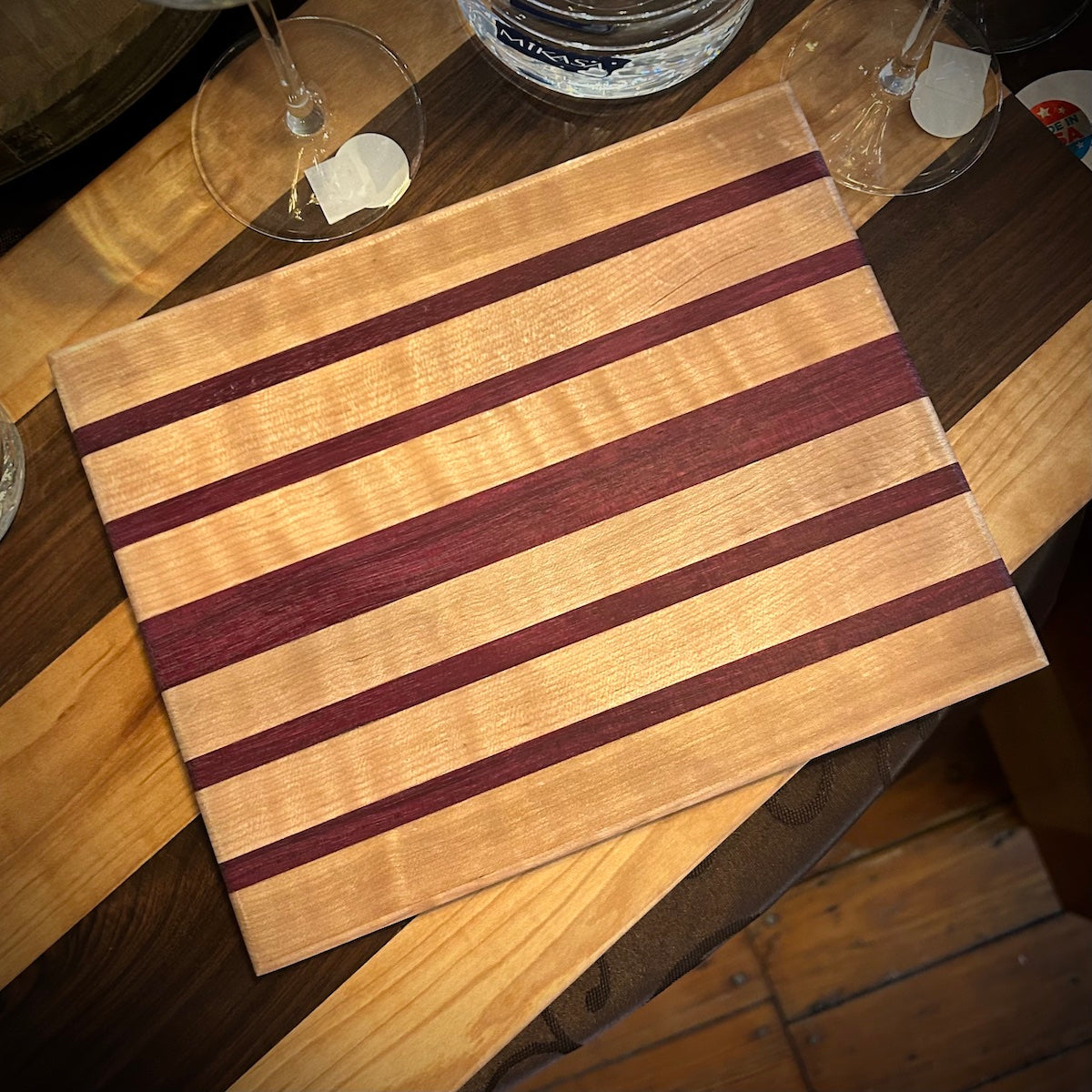 Mini Curly Maple & Purple Heart Cutting Board