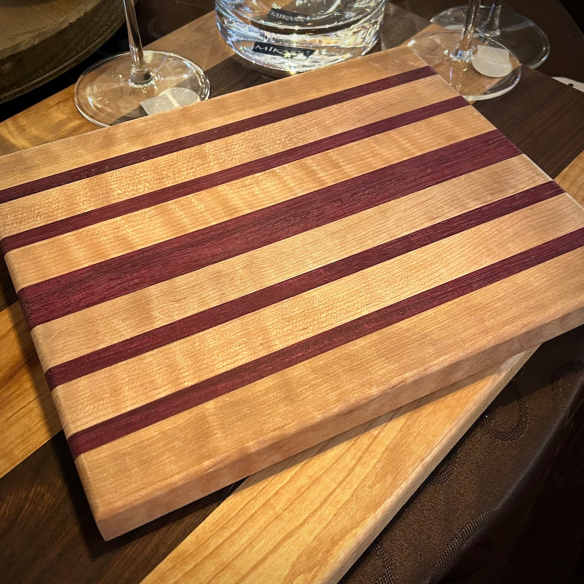 Mini Curly Maple & Purple Heart Cutting Board