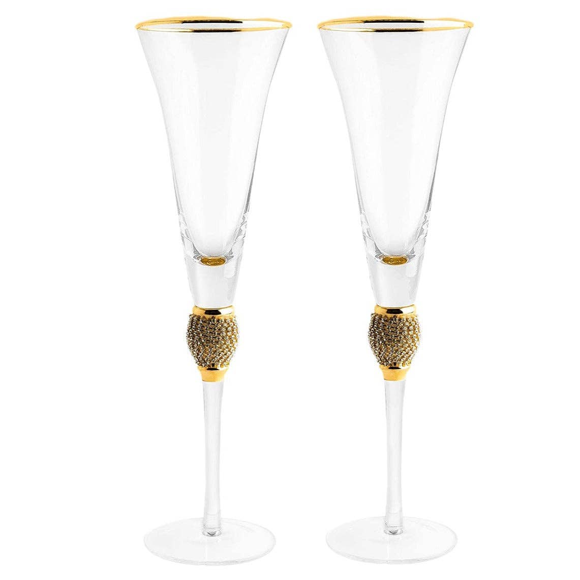 Gold Sparkle Champagne Flutes