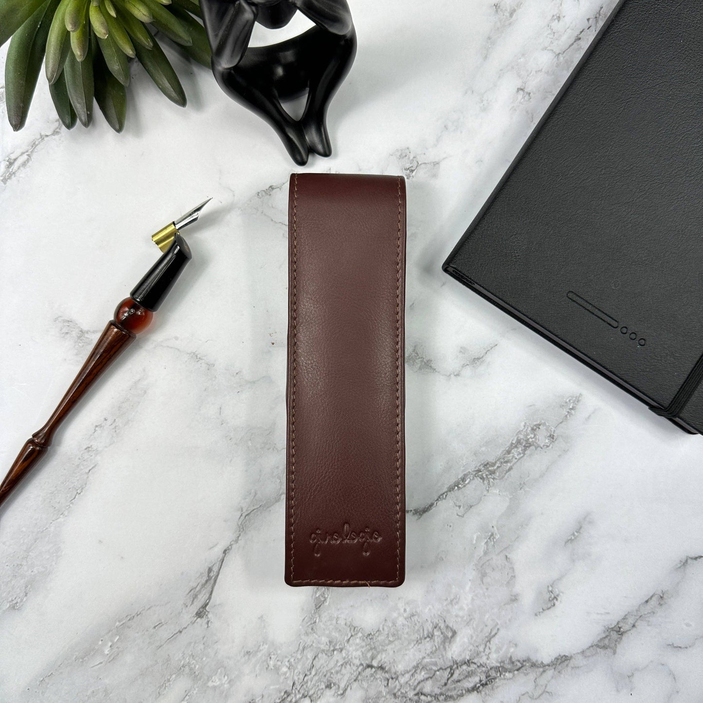 Girologio 2 Pen Antique Brown Leather Case