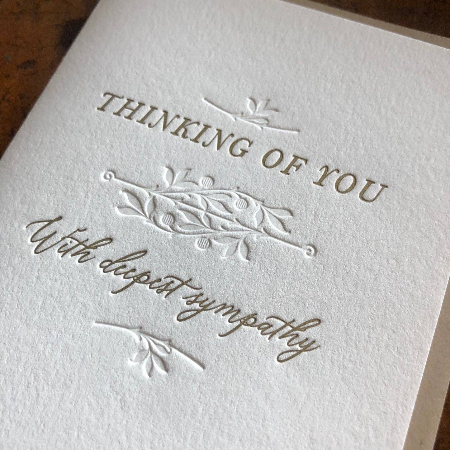 Thinking of You Sympathy Letterpress Card