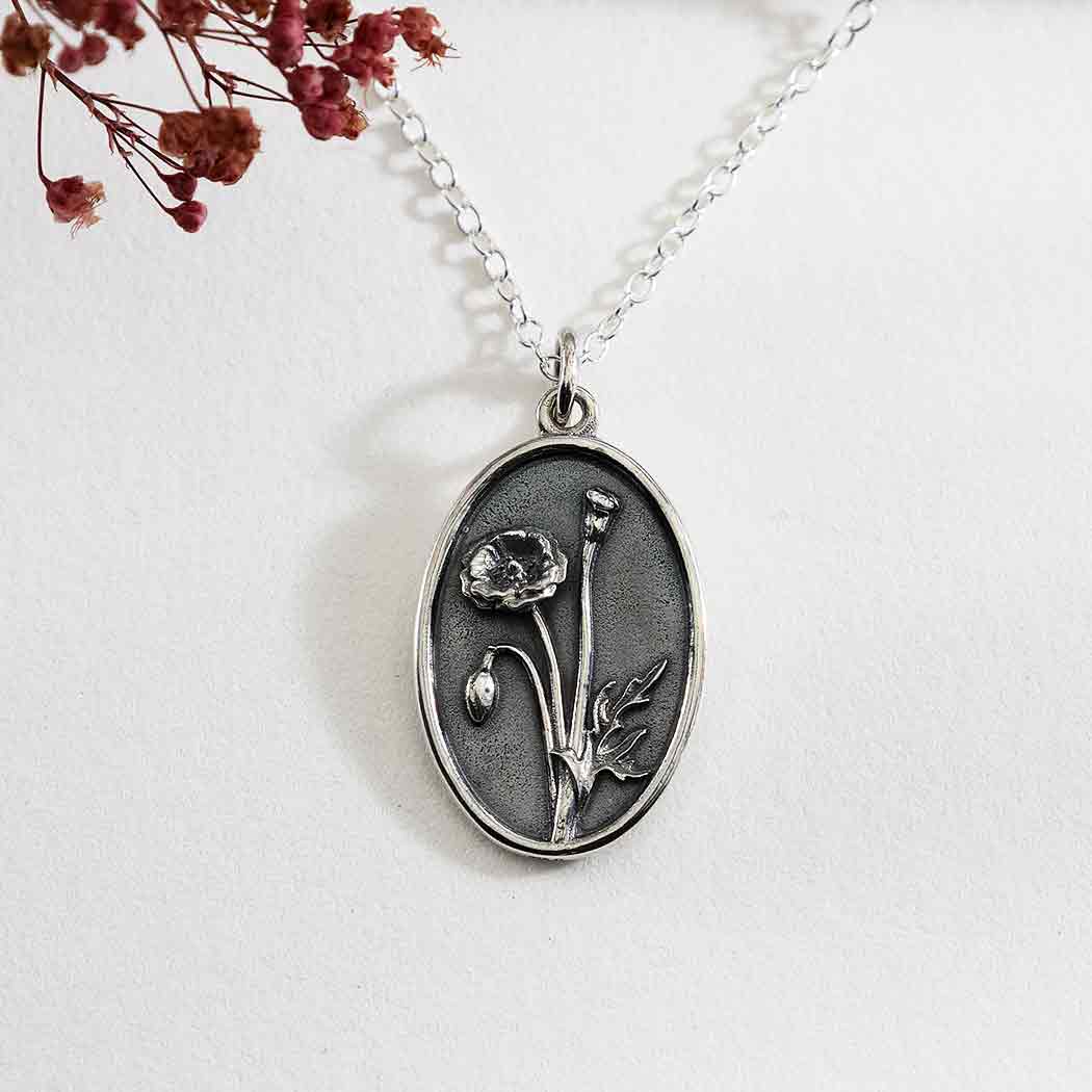 Sterling Silver Birthflower Necklaces