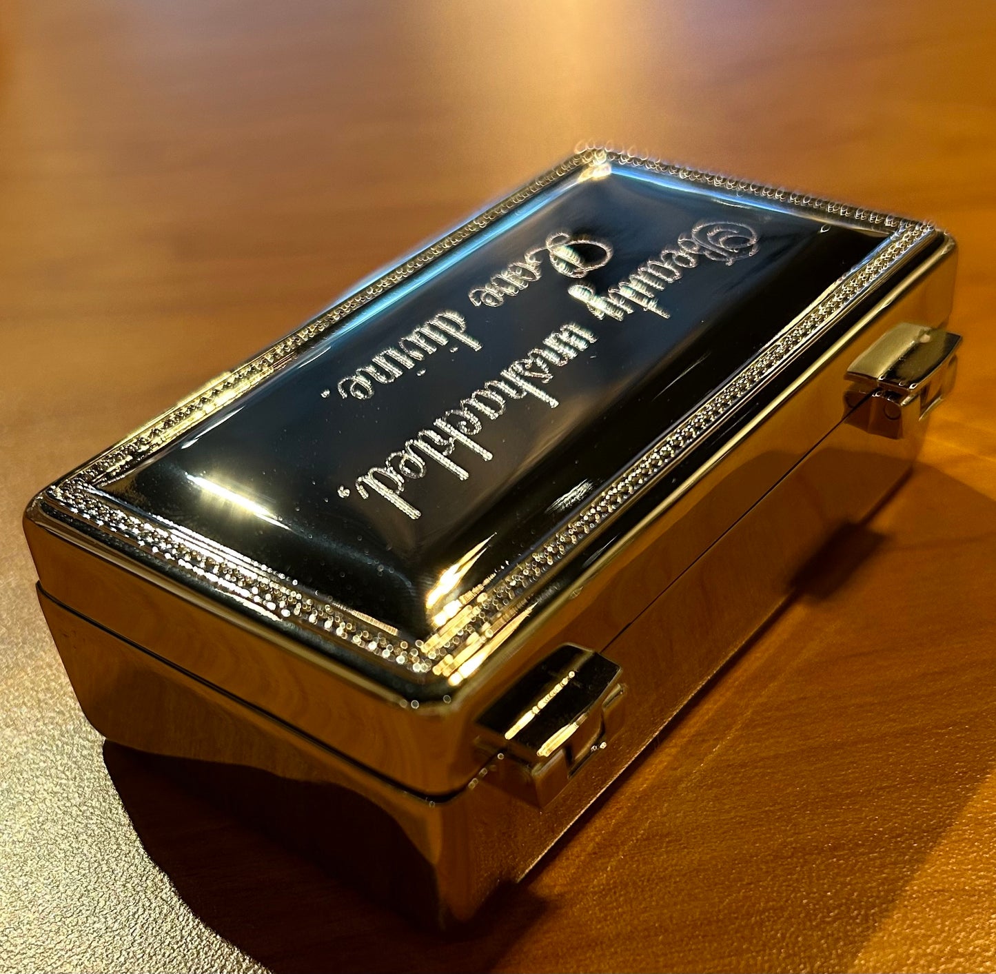 Small Silver Double Velvet Hinged Jewelry Box