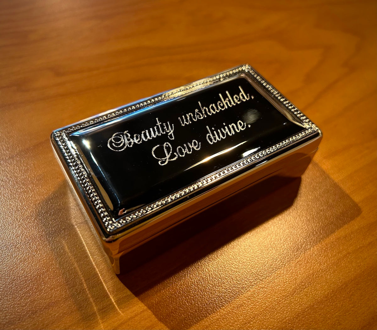 Small Silver Double Velvet Hinged Jewelry Box