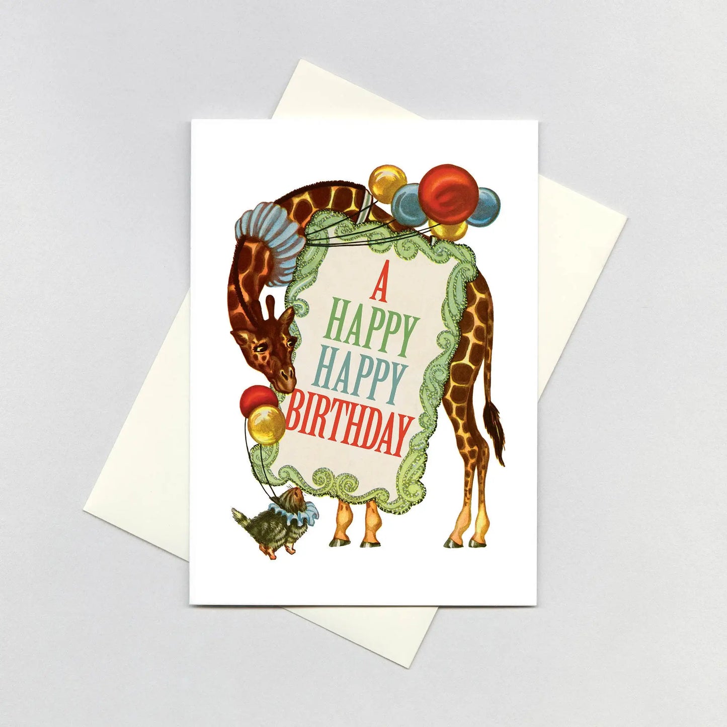 Circus Giraffe Happy Birthday Card