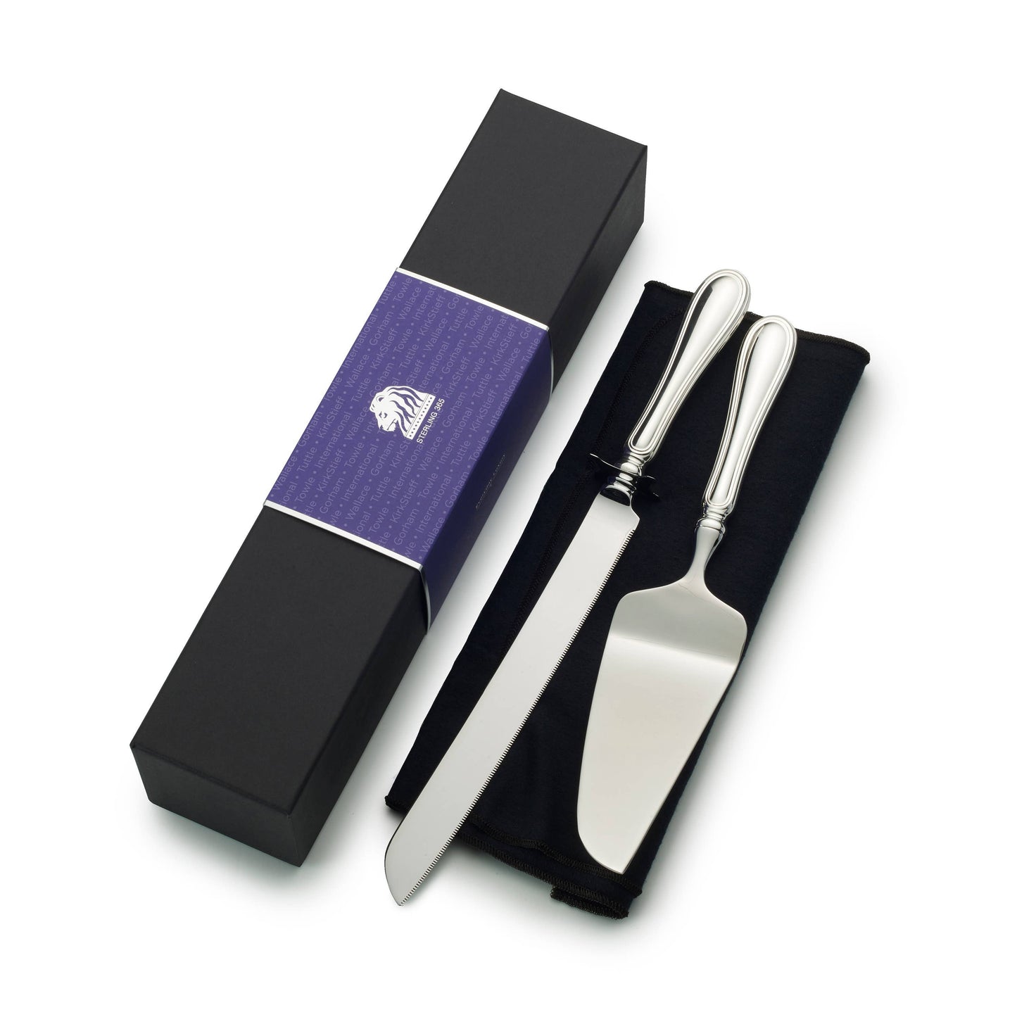 Wallace Silversmiths Grande Baroque Sterling Silver Knife & Server 2 Piece Cake Set