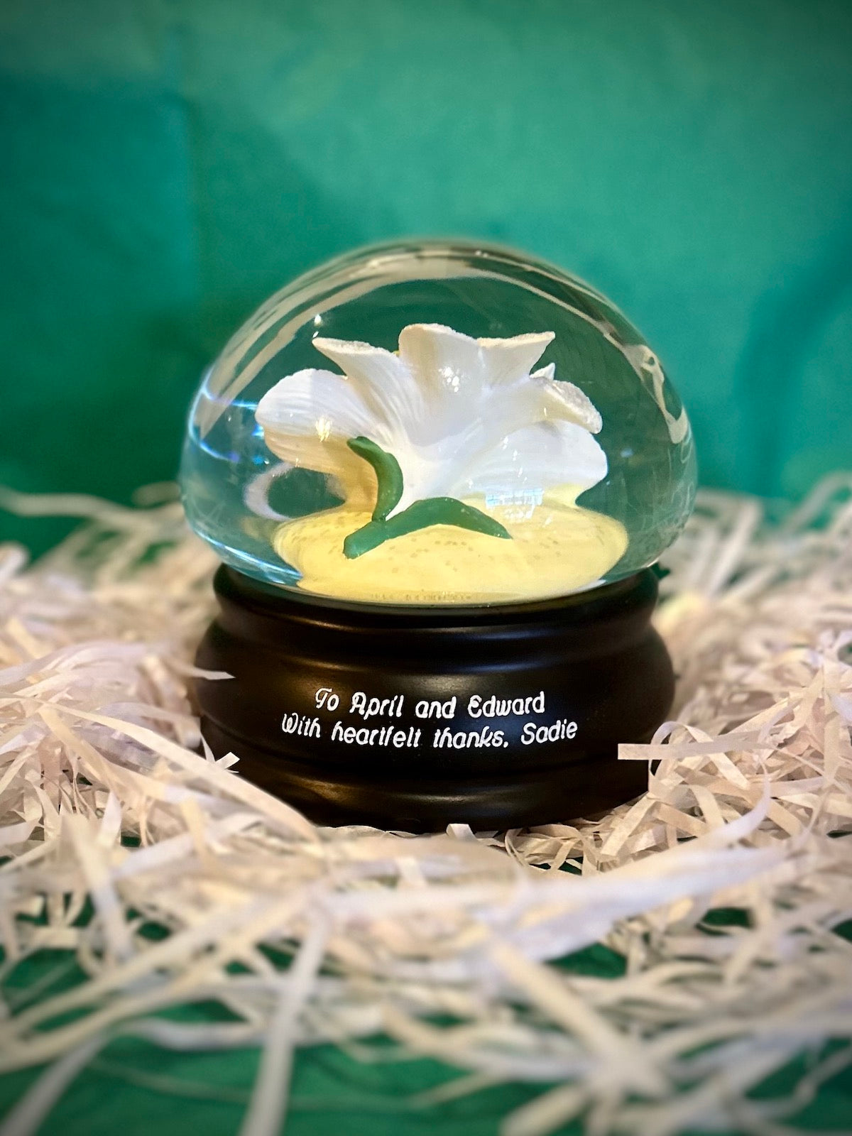 Edelweiss Flower Mushroom Musical Water Globe