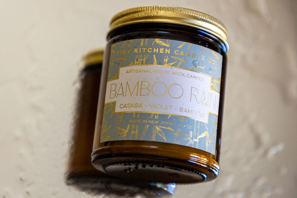 Handpoured Wood Wick 8 oz. Amber Glass Candles (8 Scents)