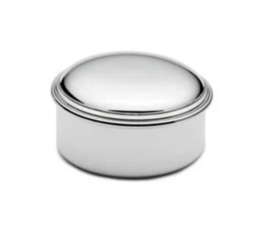 Empire Silver Polished Pewter Round Plain Jewelry Box