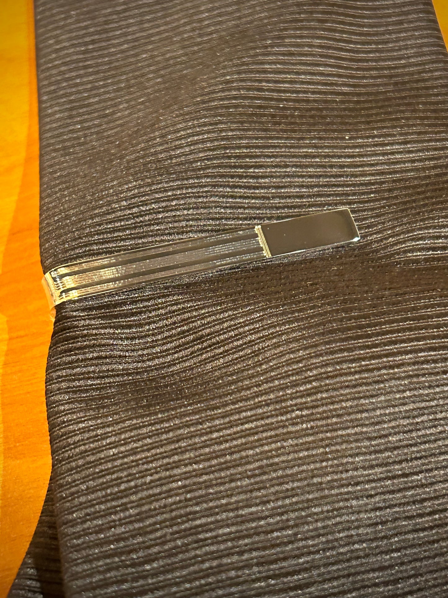 Etched Silver Tie Bar