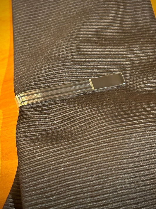 Etched Silver Tie Bar