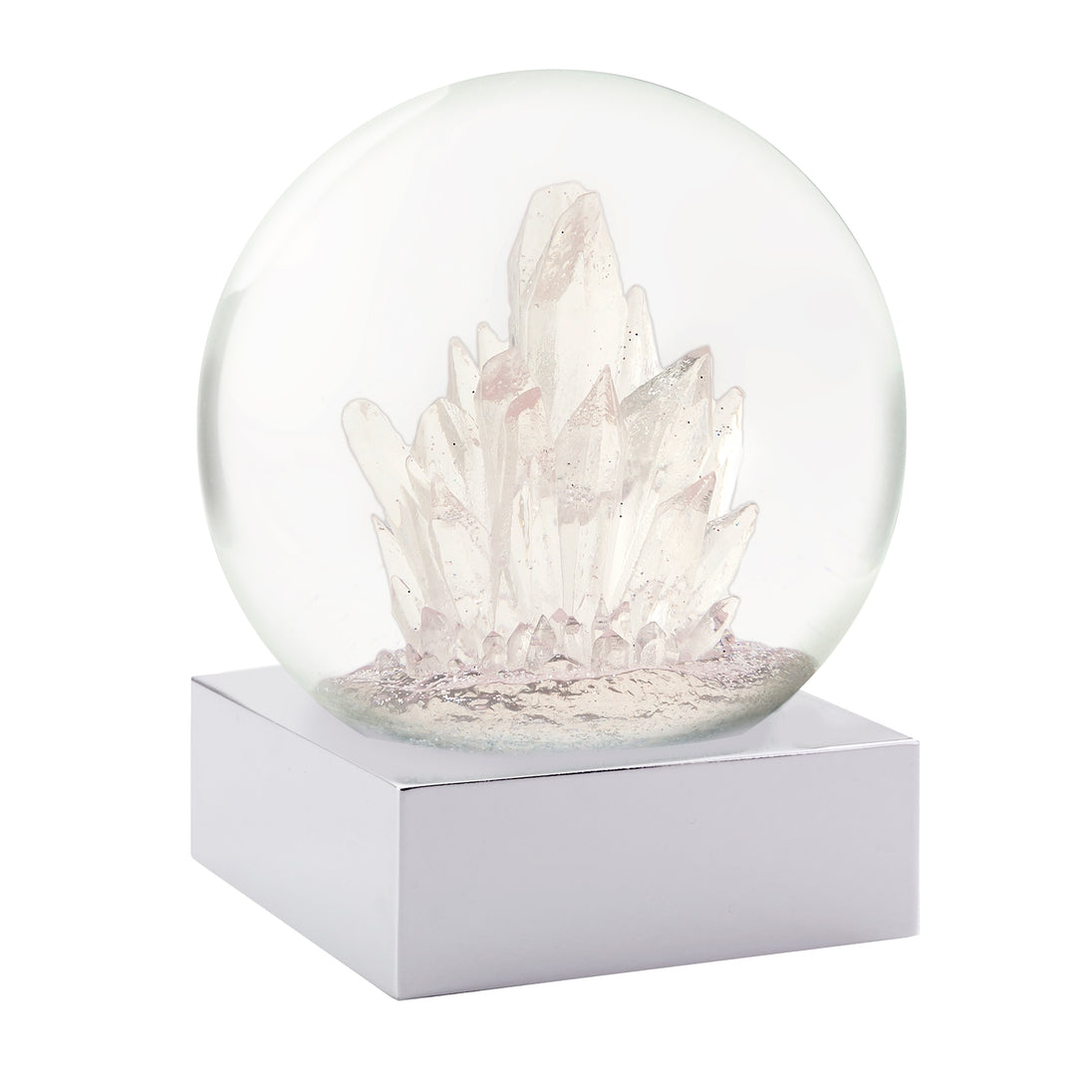 Rose Quartz Crystal Formation Snow Globe