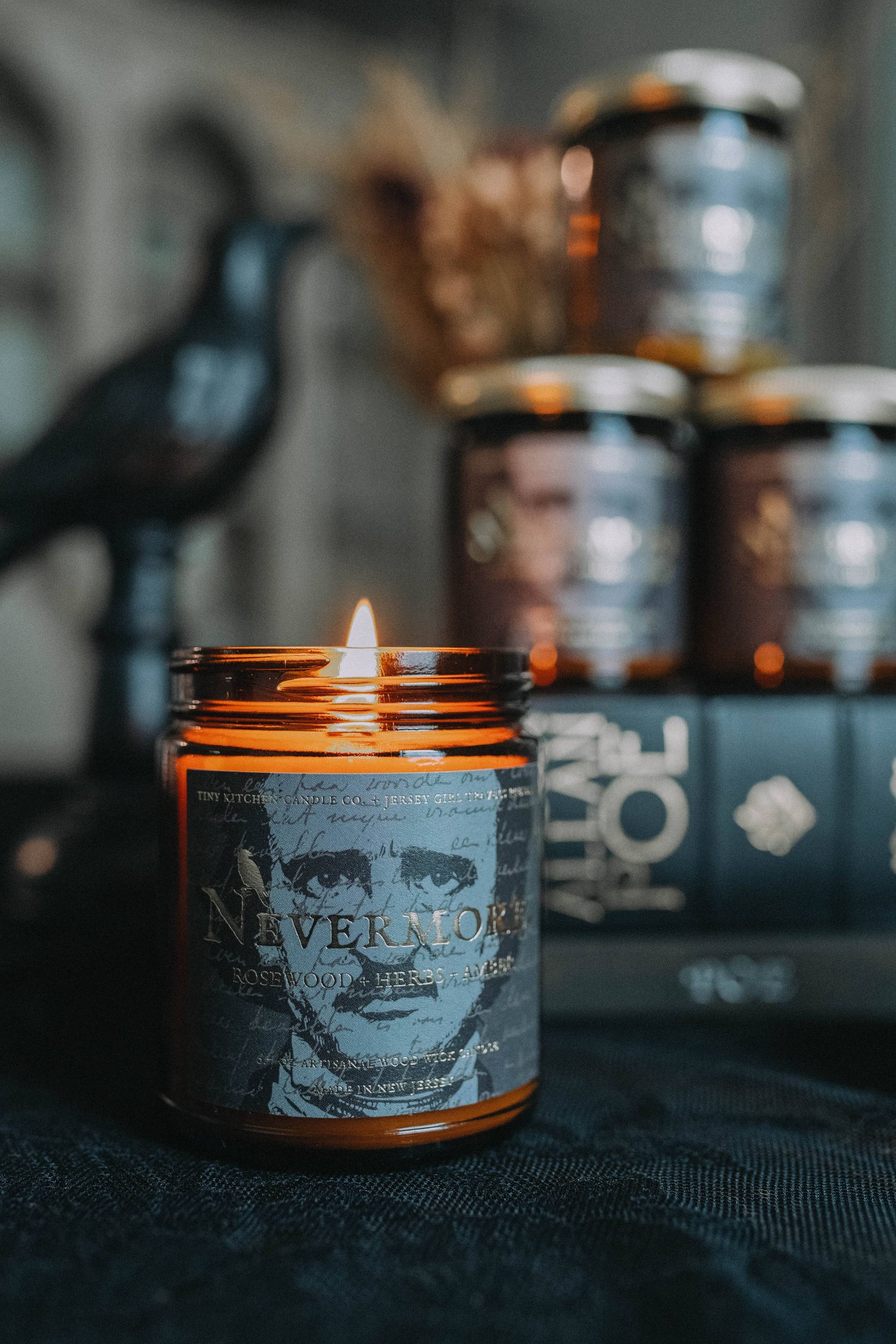 Nevermore Edgar Allan Poe Handpoured Wood Wick 8 oz. Candle