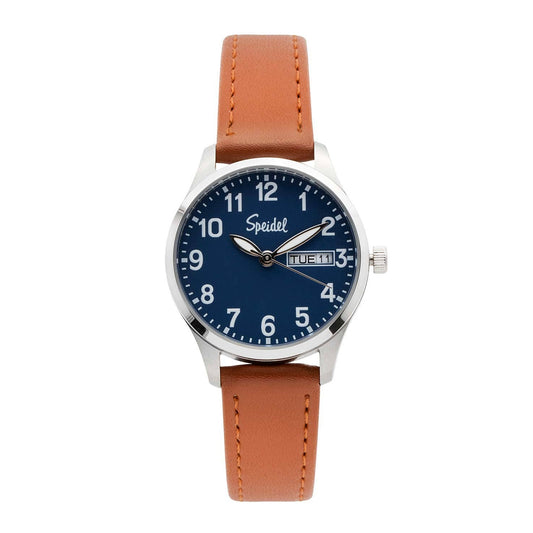 Speidel Women's Essential Watch with Blue Dial & Light Brown Leather Watchband