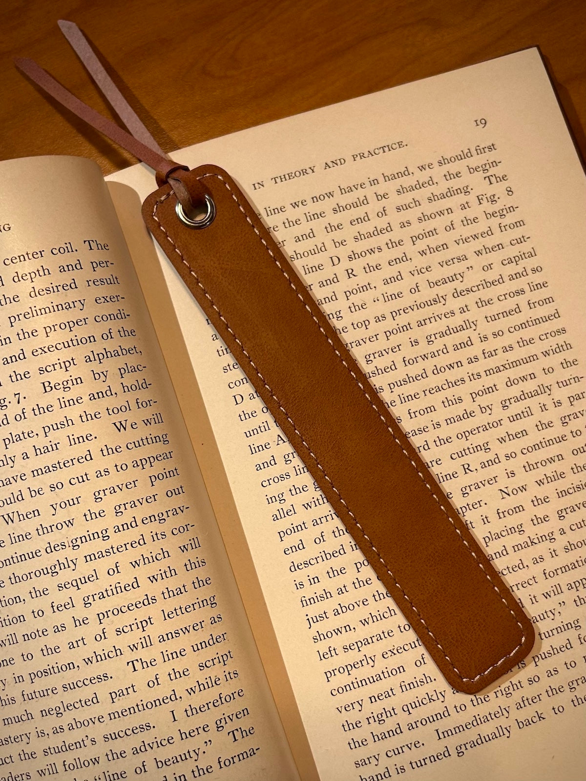 Faux Leather Bookmark