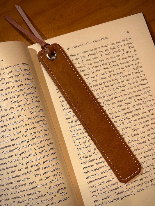 Faux Leather Bookmark
