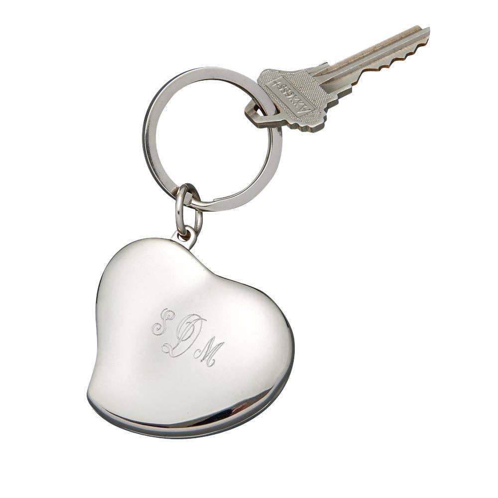 Heart Shaped Silver Locket Keychain