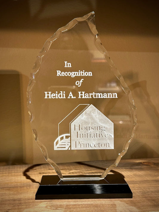 Flame Facet Glass Award on Black Base