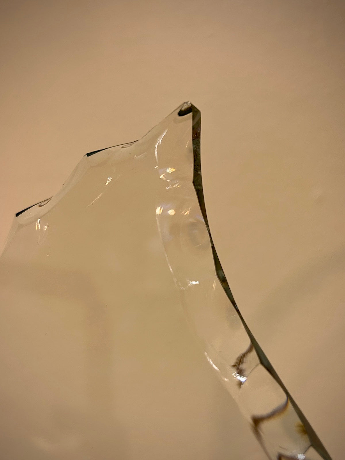 Flame Facet Glass Award on Black Base