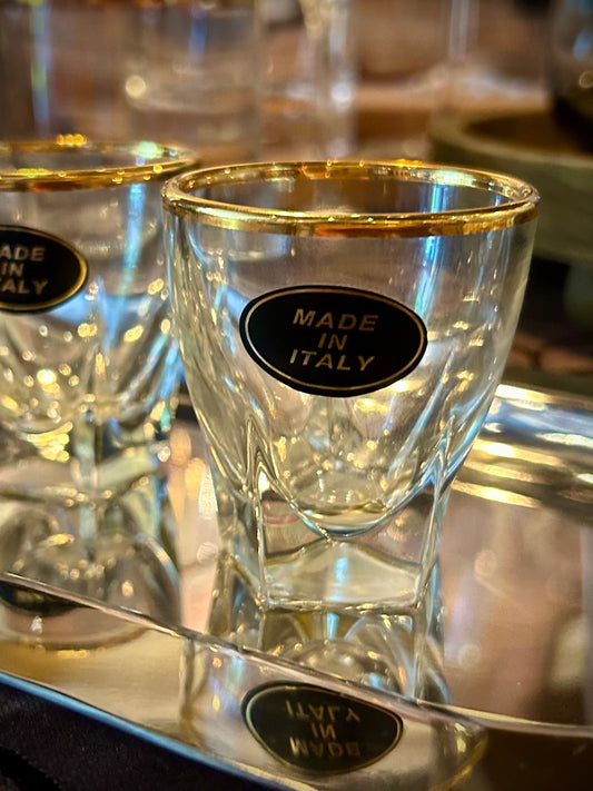 Liquor Shot Glass with Gold Rim