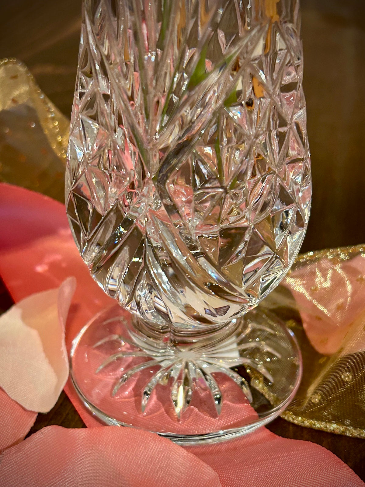 Godinger Dublin Cut Crystal Bud Vase