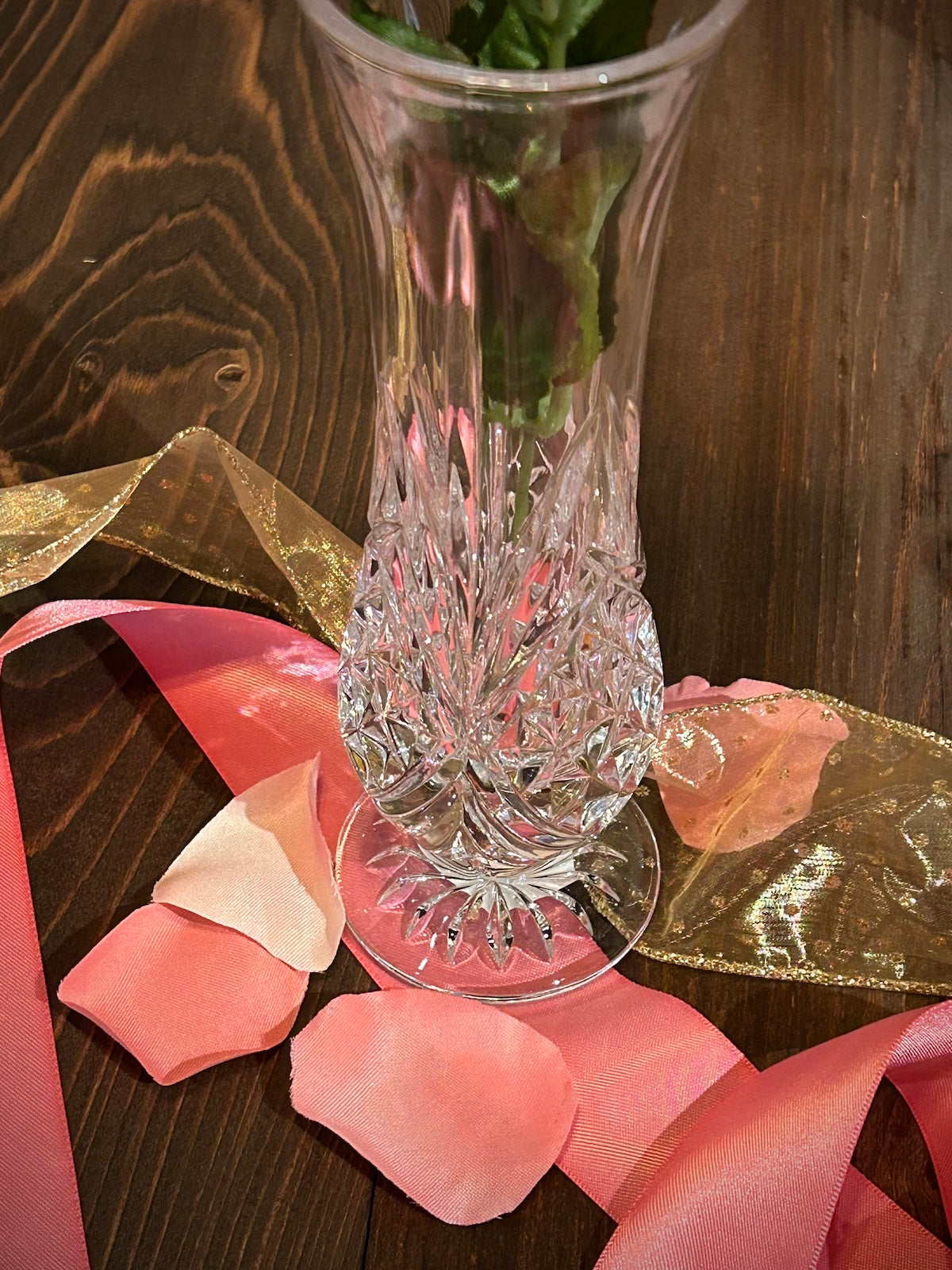 Godinger Dublin Cut Crystal Bud Vase