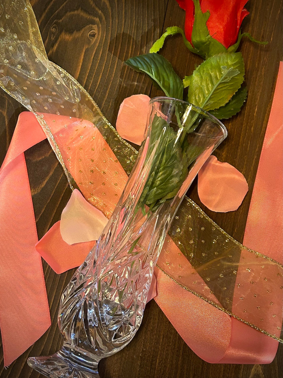 Godinger Dublin Cut Crystal Bud Vase