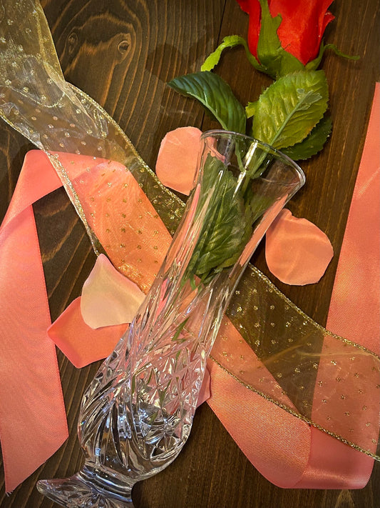 Godinger Dublin Cut Crystal Bud Vase