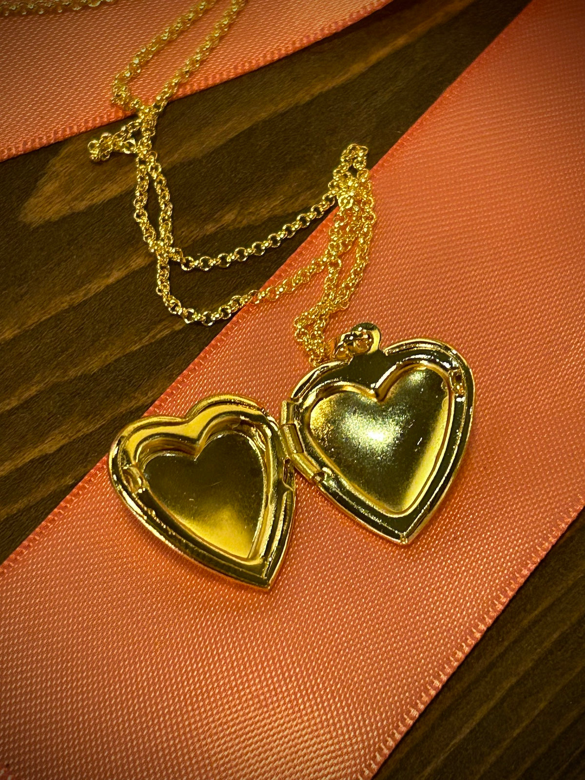 "Forever Love" Gold Vermeil Heart Locket Necklace