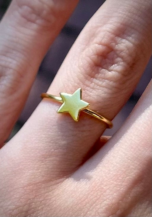 Handmade Star Bright Gold Ring