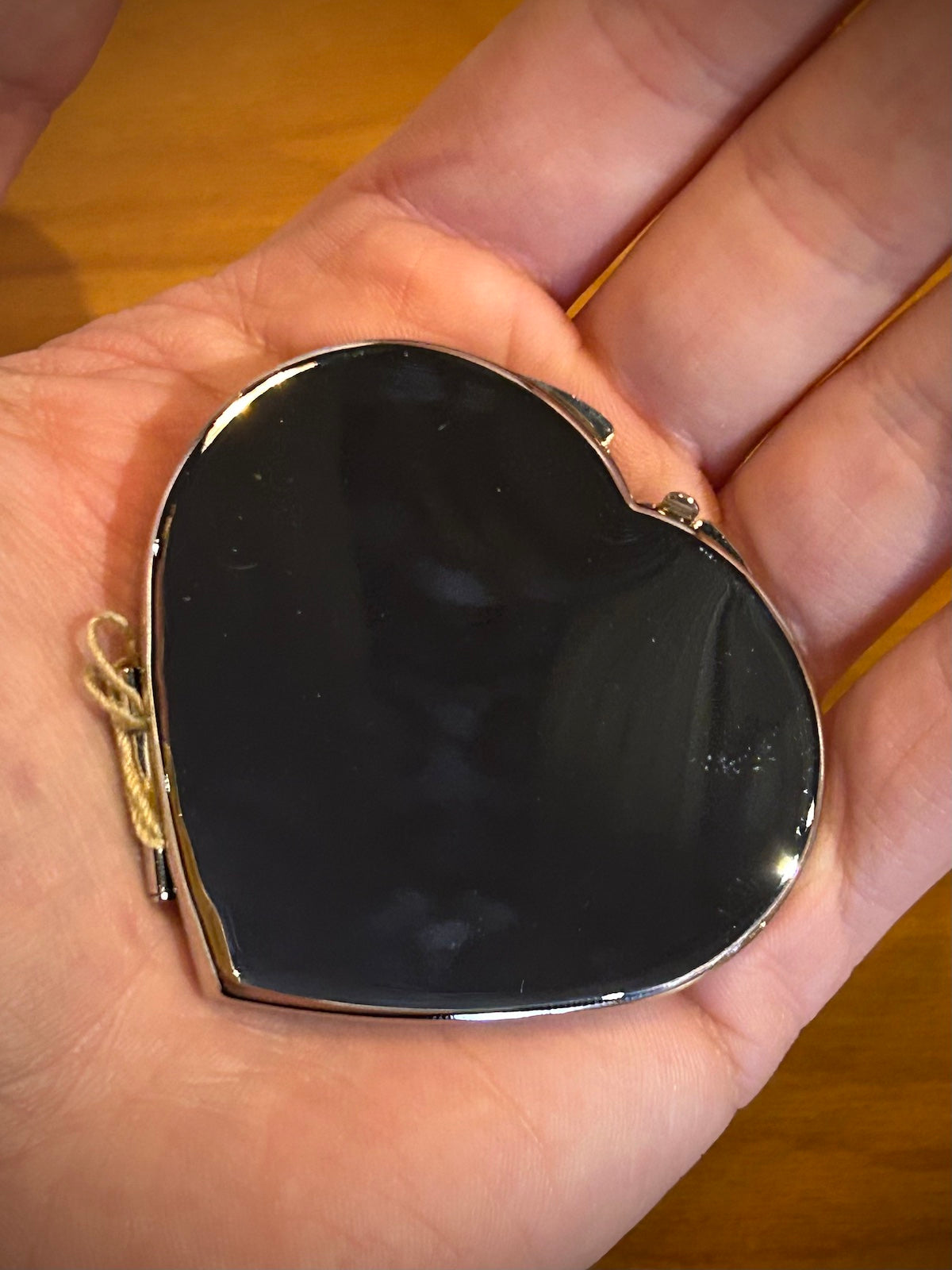 Heart with Crystals Compact Mirror