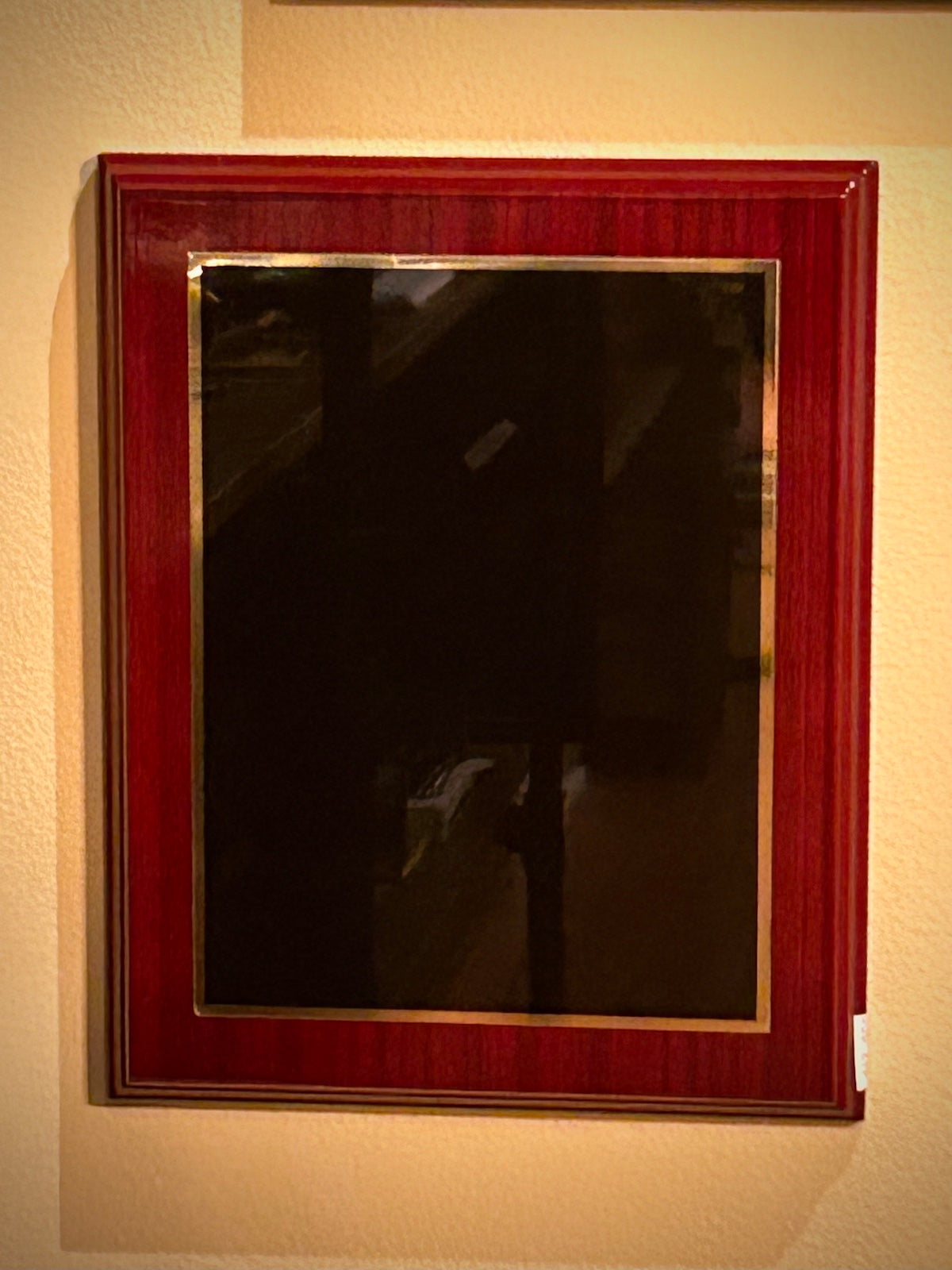 High Gloss Mahogany Finish Plaque