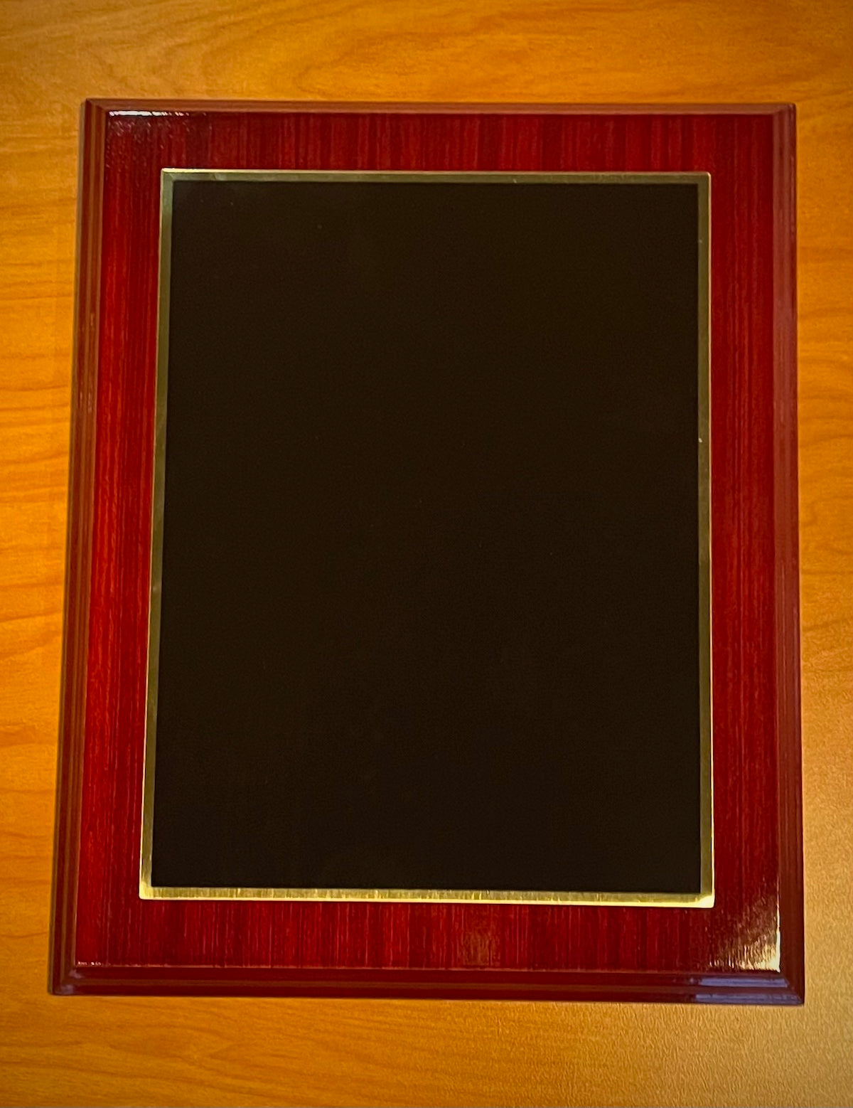 High Gloss Mahogany Finish Plaque
