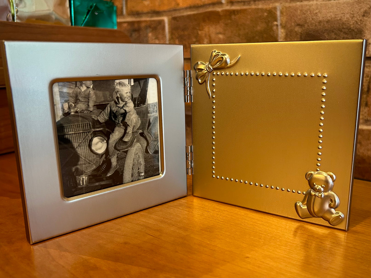 Hinged Pewter Baby Frame