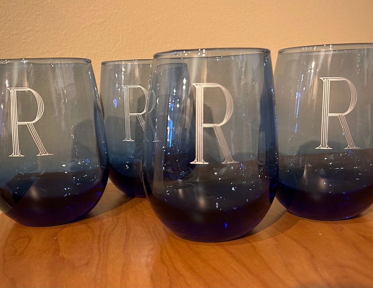 Libbey Classic Blue Stemless Wine Glass 15.25 oz