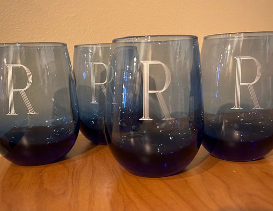 Libbey Classic Blue Stemless Wine Glass 15.25 oz
