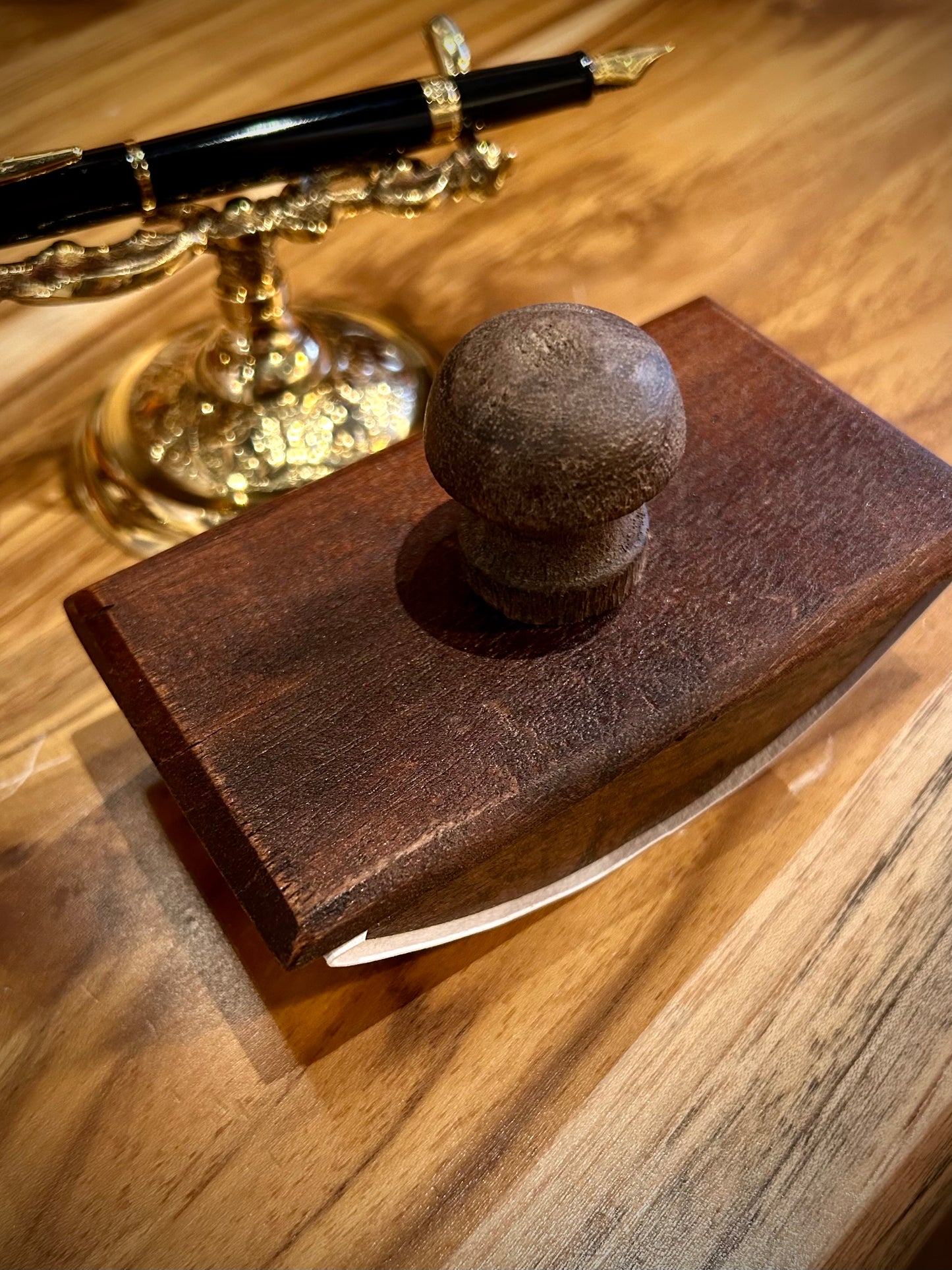 Wood Vintage Style Rocking Ink Blotter