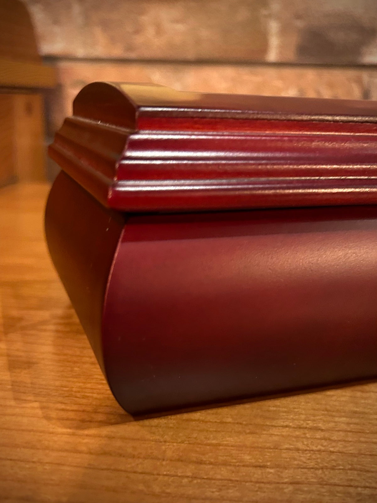 Mele & Co. "Emery" Domed Glass Lid & Cherry Finish Watch Box