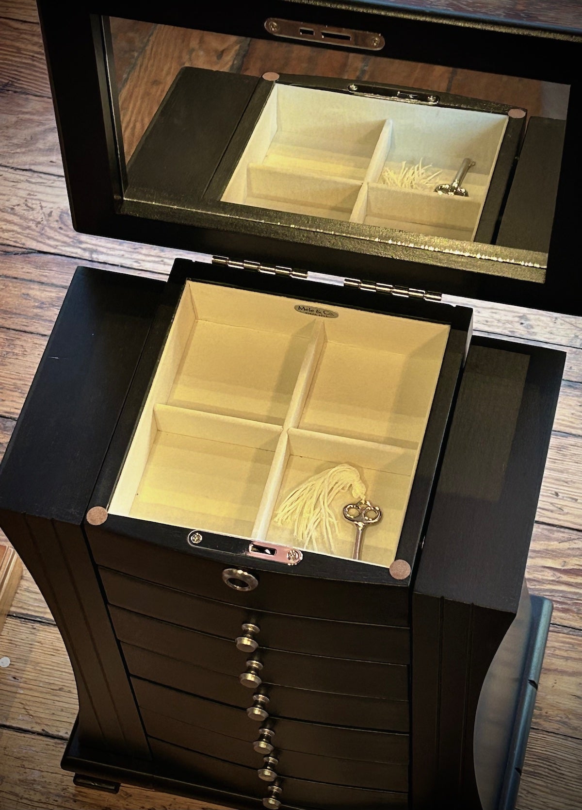 Mele & Co. "Layla" Java Upright Jewelry Chest