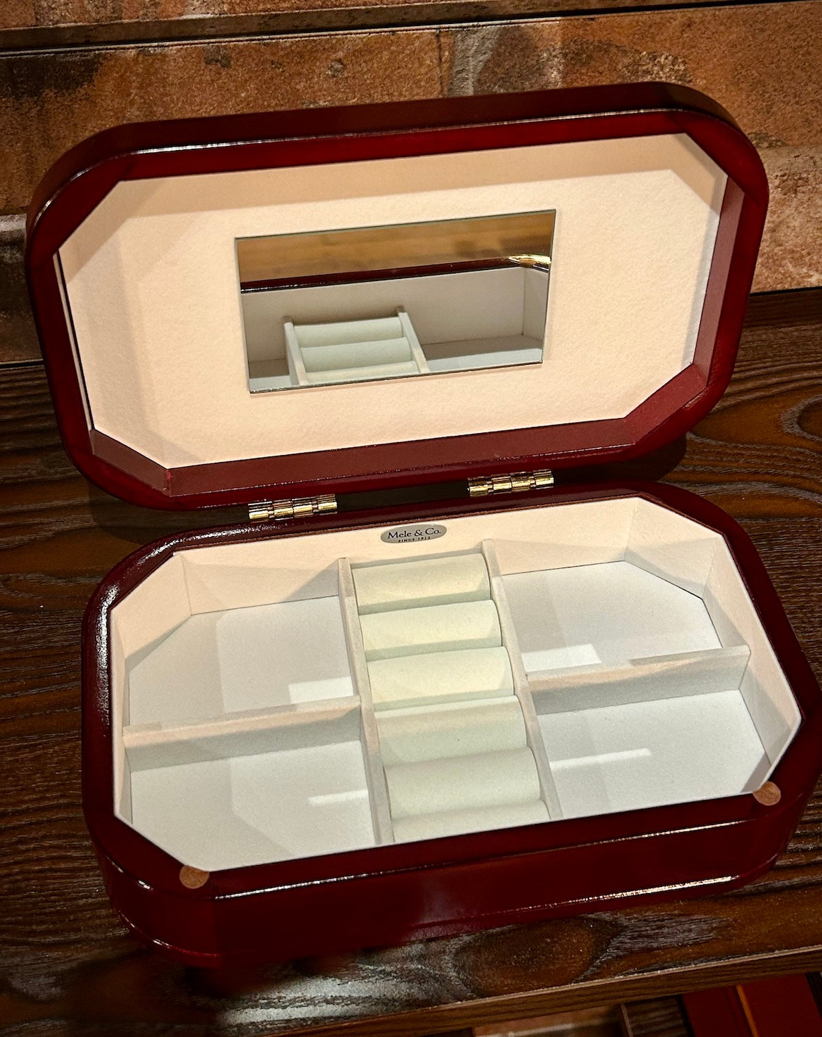 Mele & Co. "Morgan" Cherry Wood Jewelry Box
