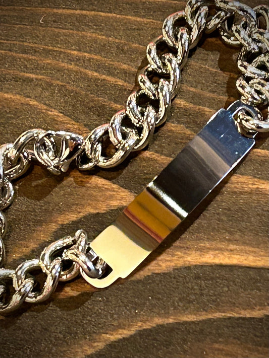 Mens Stainless Steel ID Bracelet