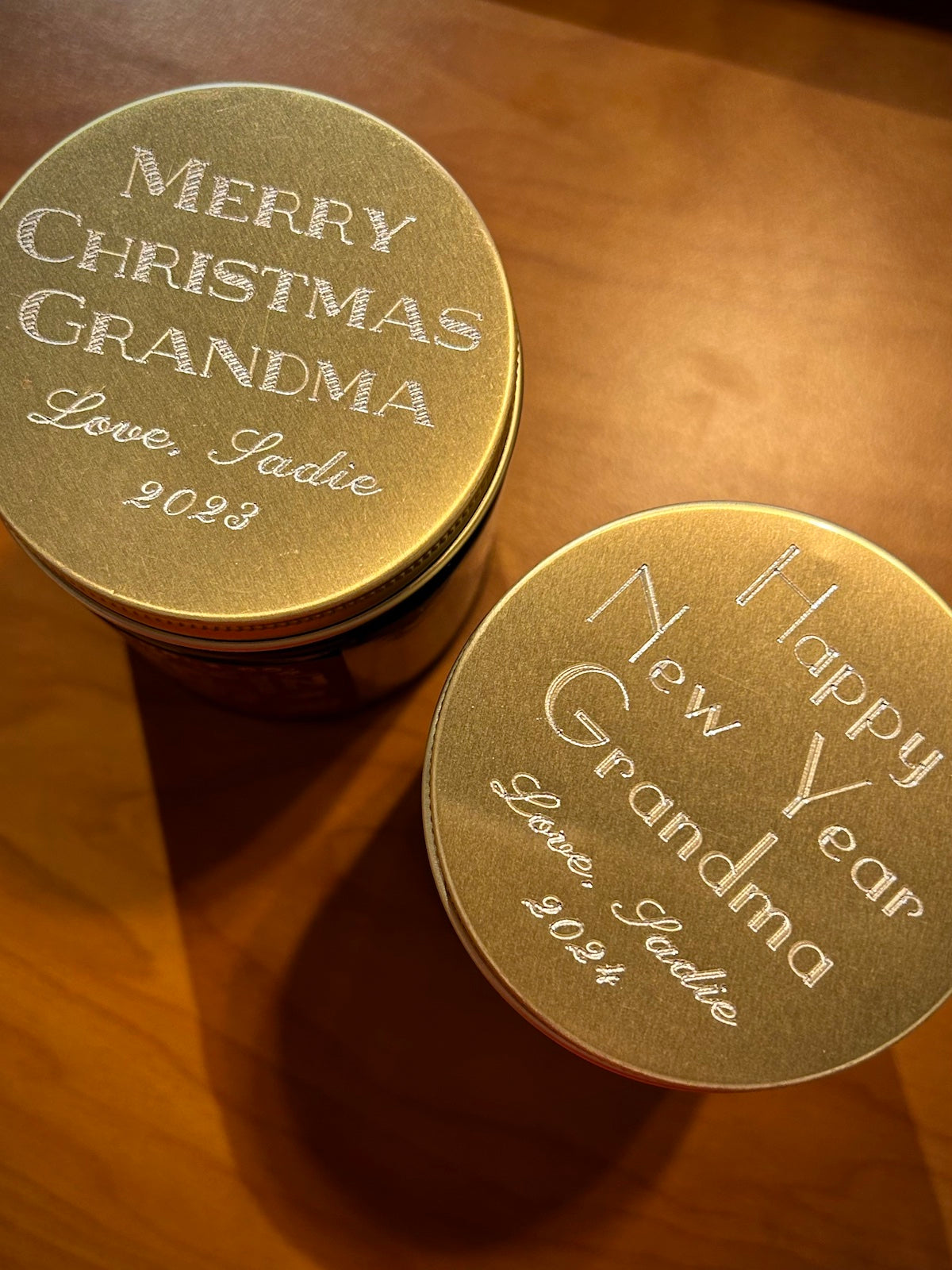 Holiday Handpoured Wood Wick 8 oz. Amber Glass Candles (4 Scents)