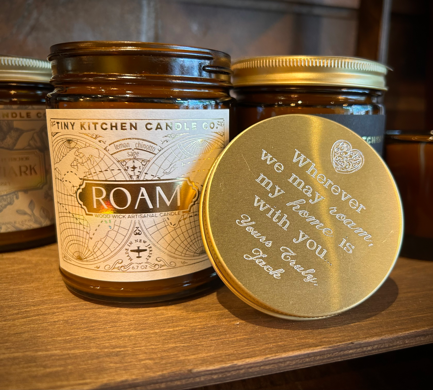 Handpoured Wood Wick 8 oz. Amber Glass Candles (8 Scents)
