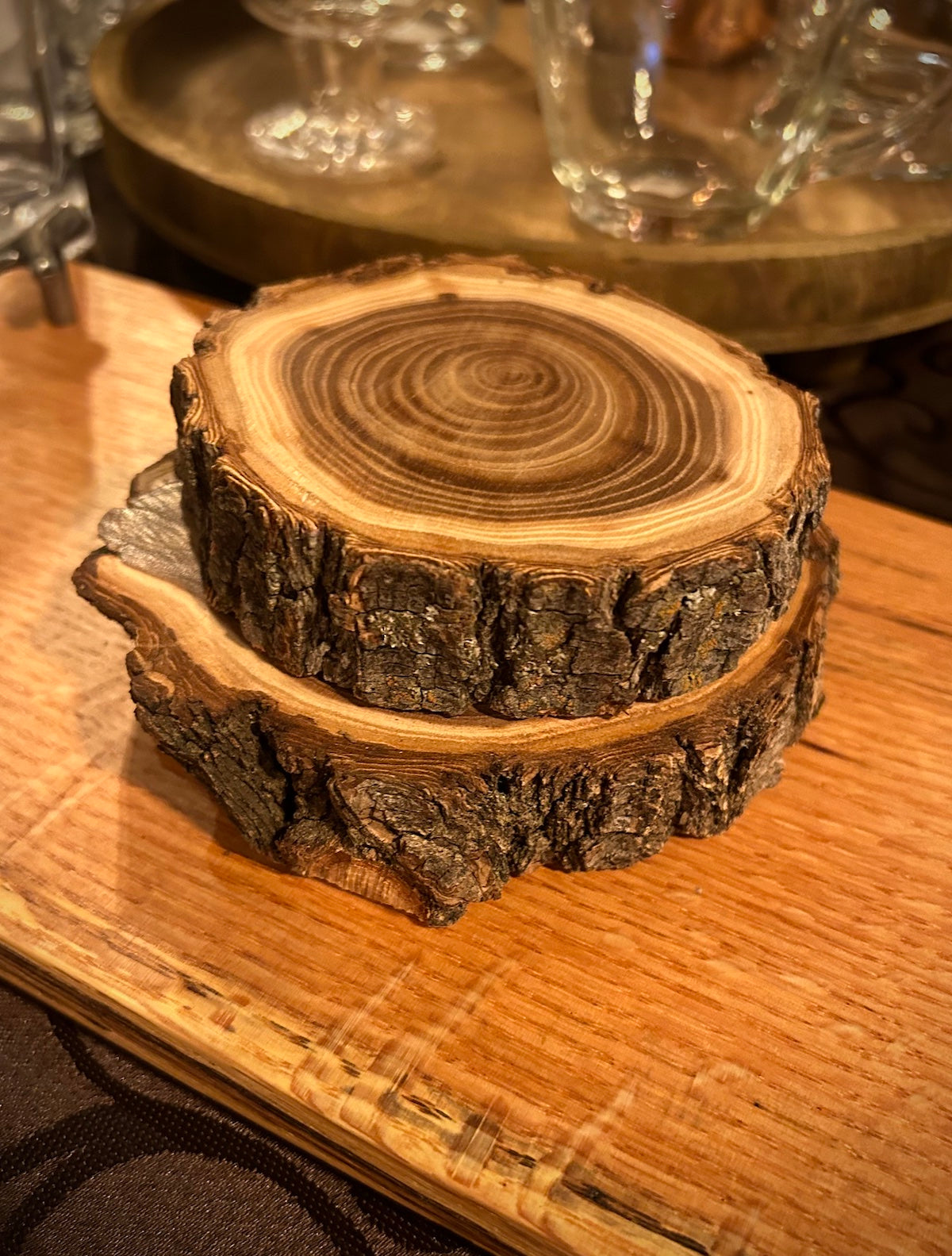Old West Real Elmwood Log Coasters