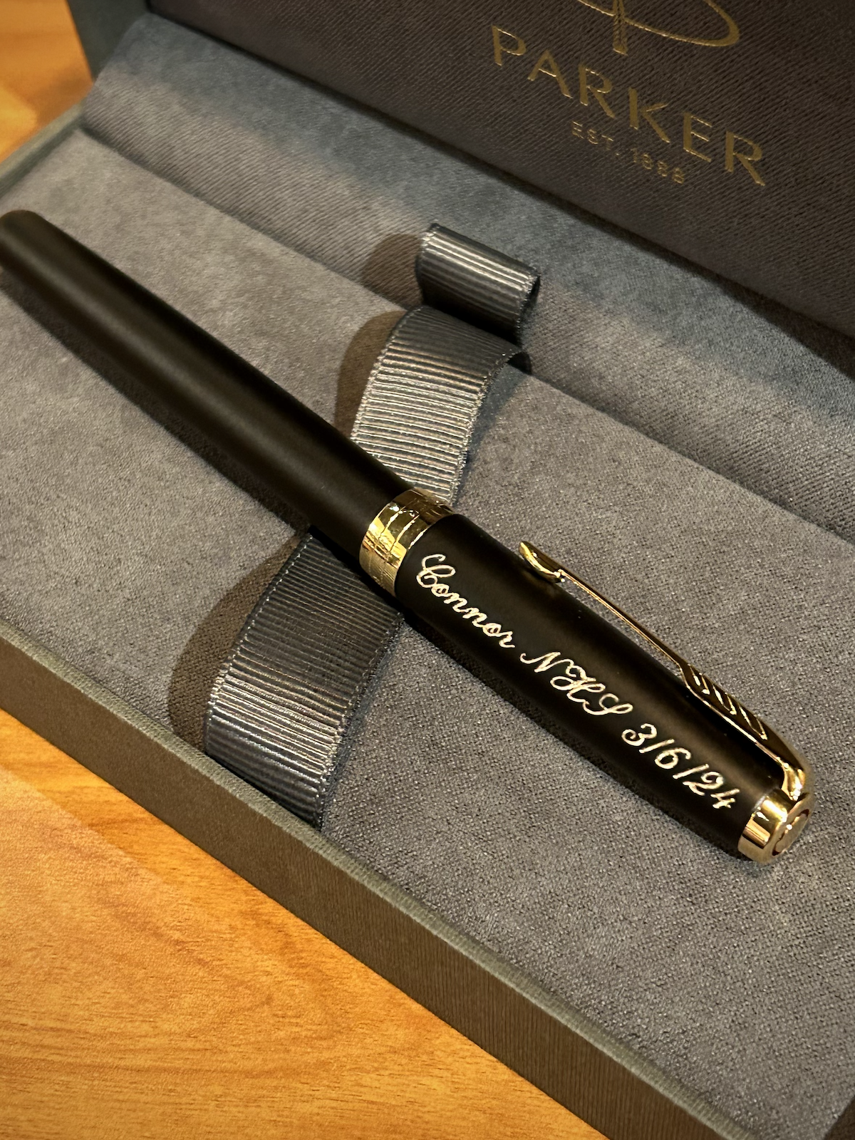 Parker Sonnet Matte Black with Gold Trim Rollerball Pen