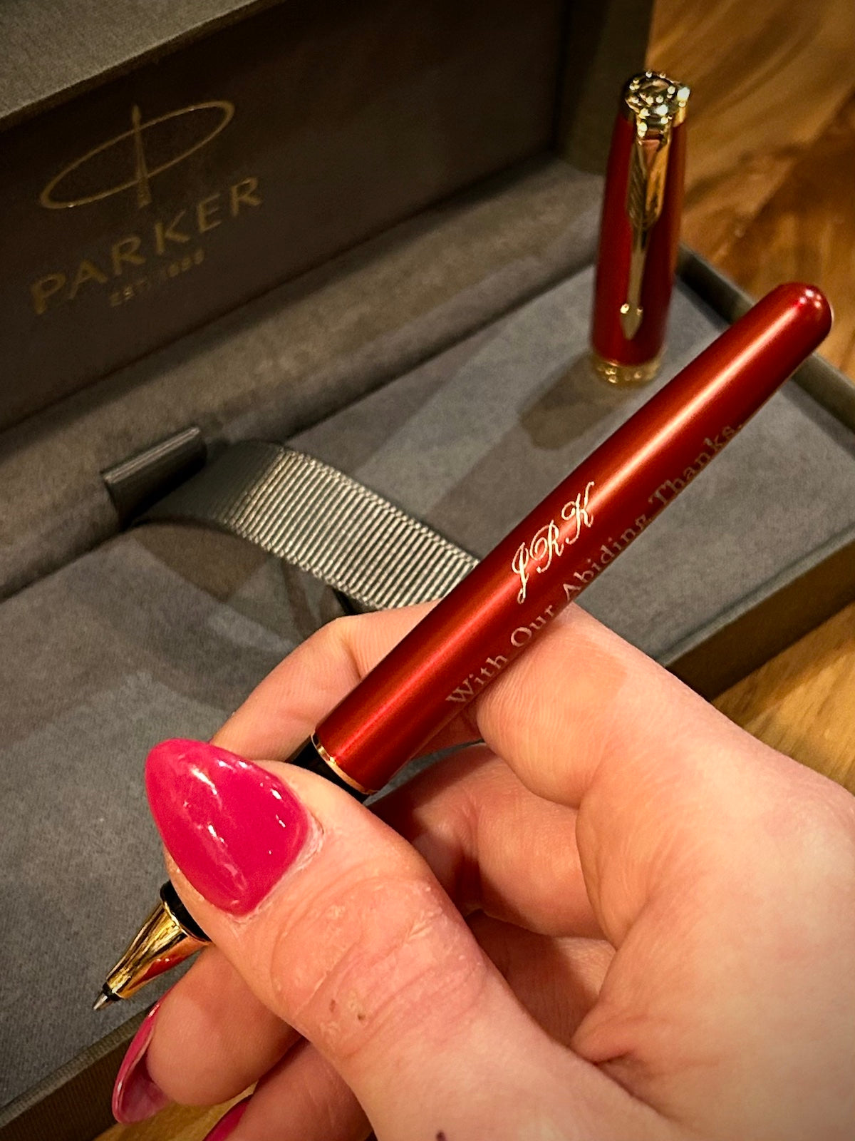 Parker Sonnet Red Lacquer with Gold Trim Rollerball Pen