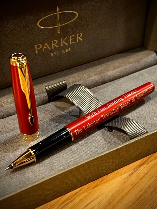 Parker Sonnet Red Lacquer with Gold Trim Rollerball Pen