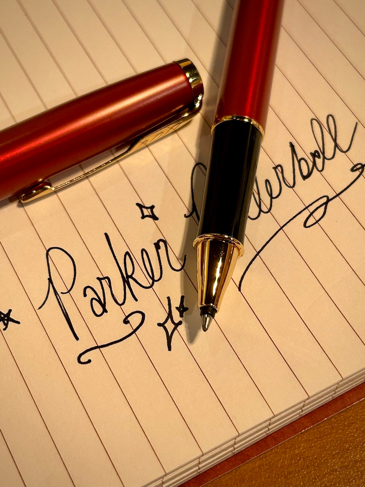 Parker Sonnet Red Lacquer with Gold Trim Rollerball Pen