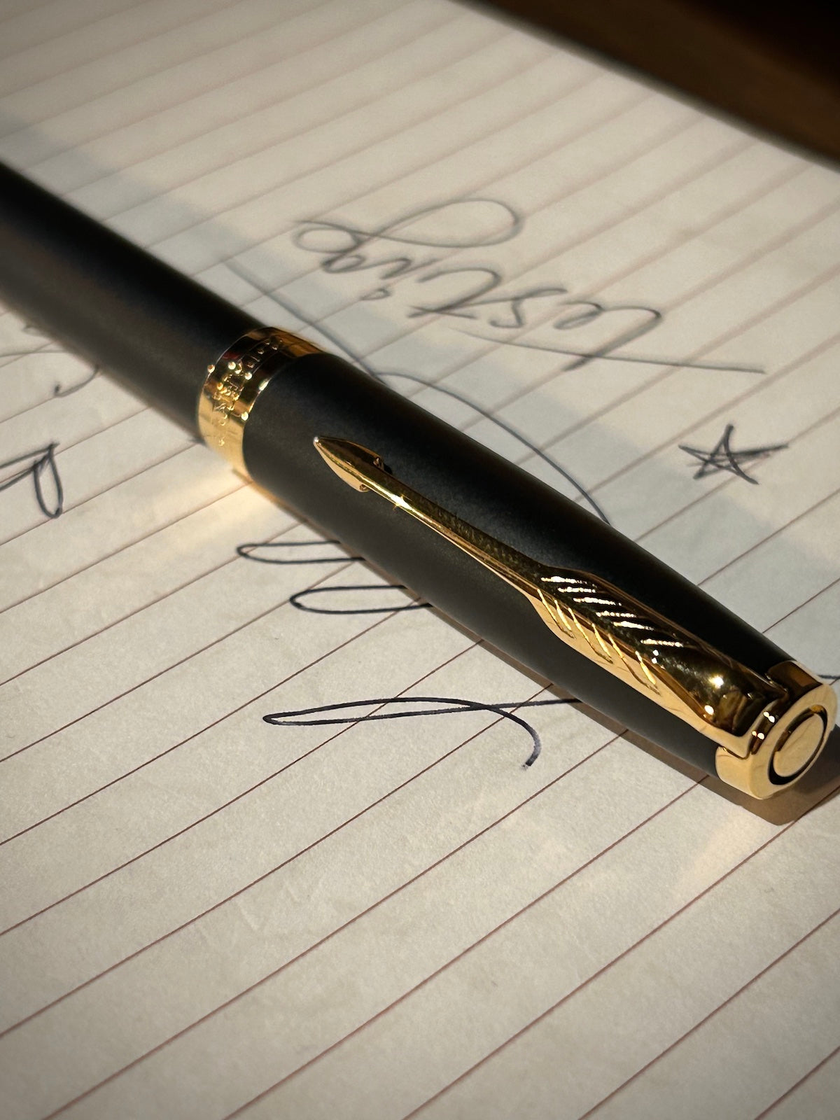 Parker Sonnet Matte Black with Gold Trim Rollerball Pen