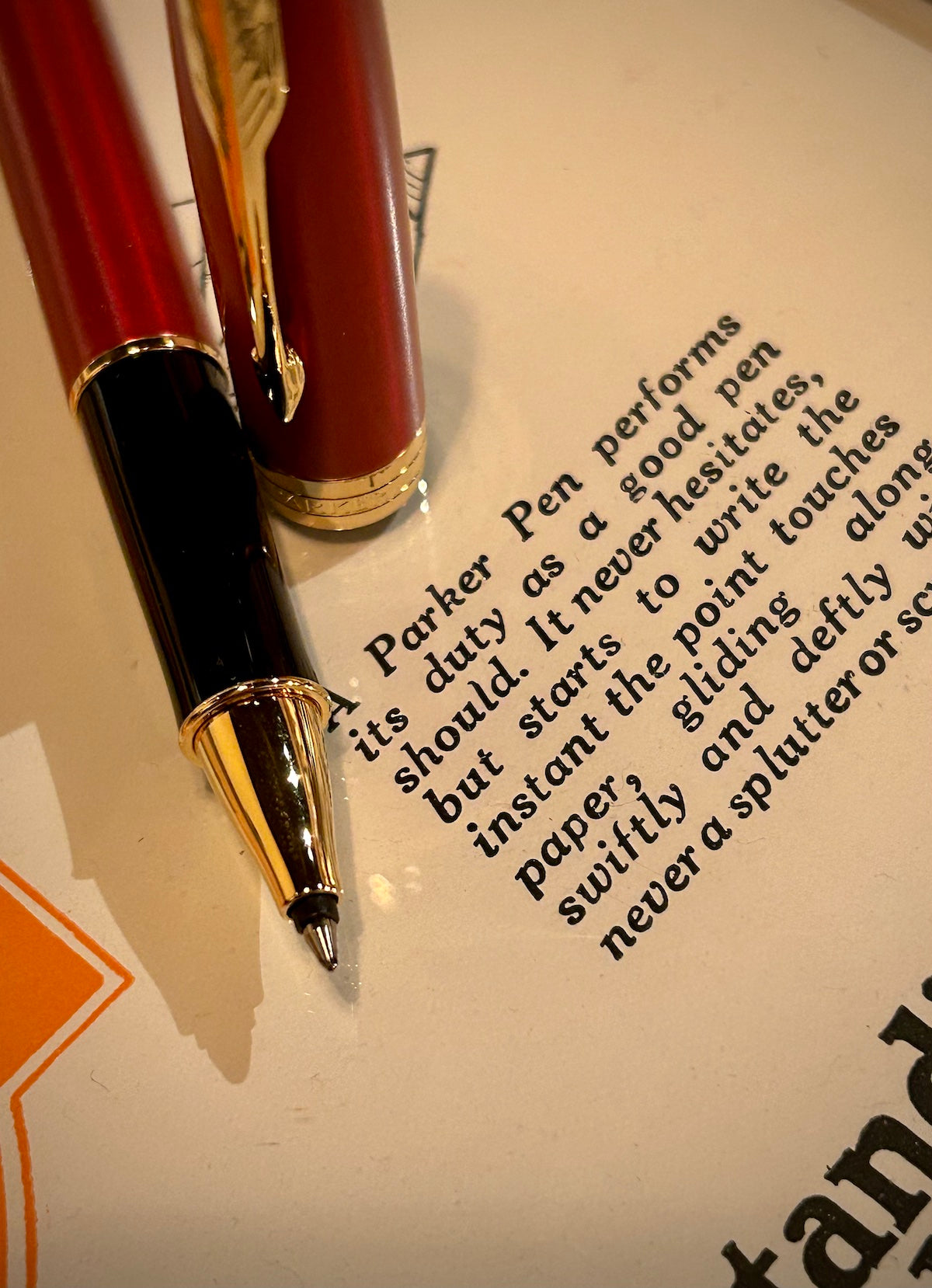 Parker Sonnet Red Lacquer with Gold Trim Rollerball Pen